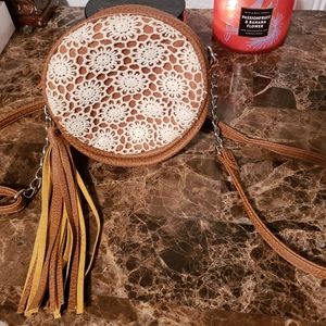 Small Round Leather Crossbody